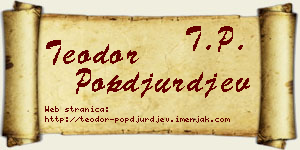 Teodor Popđurđev vizit kartica